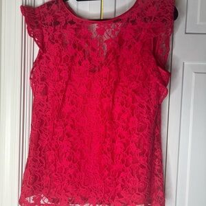 WHBM Chic Pink “Azalea” Lace Blouse for Women